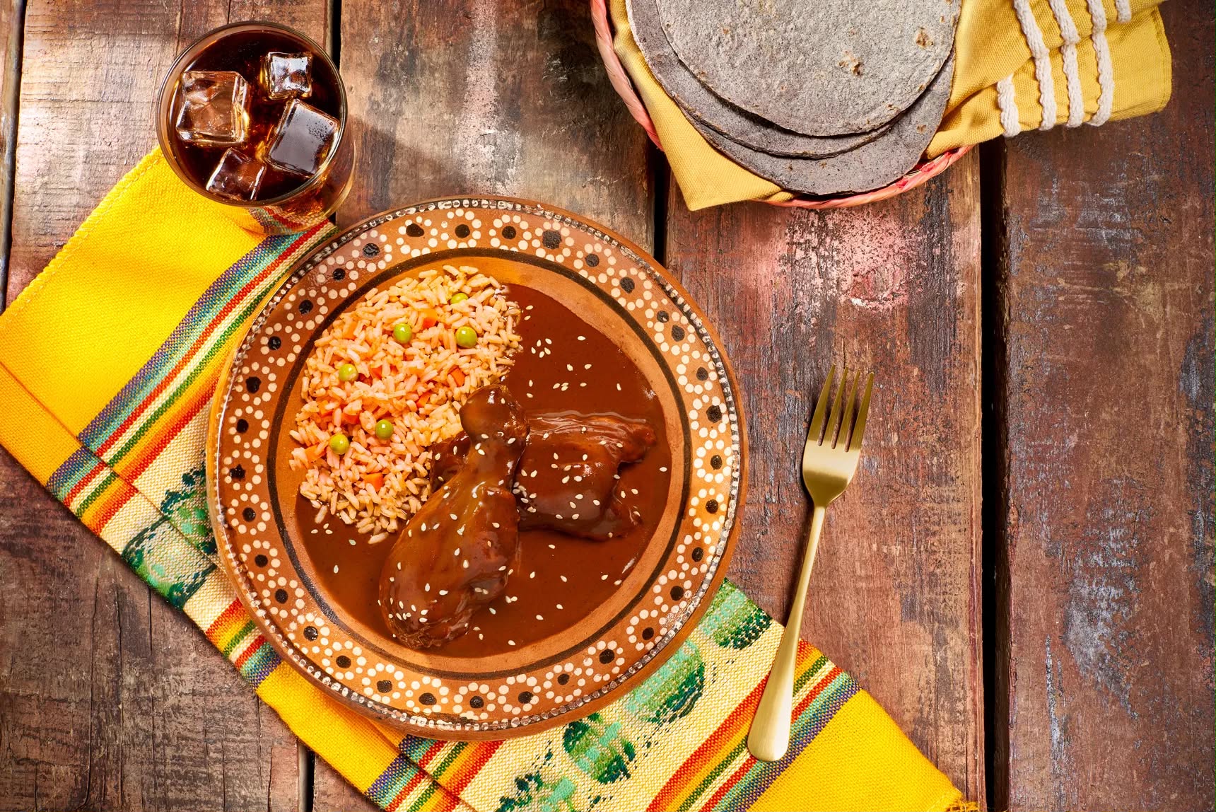 Red Mole with Rice & Handmade Tortillas